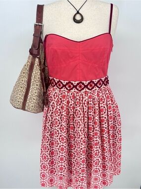 Fossil Pink Babydoll Sundress Eyelet Lace Floral Boho Cottagecore Dress
